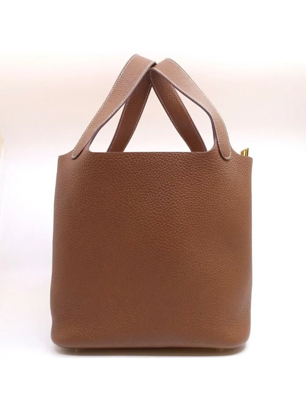 Hermes Picotin Lock MM Brown Taurillon Clemence GD Handbag Bag
